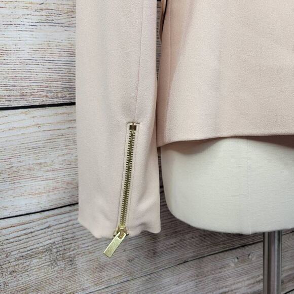 Magaschoni Women's Crepe Blazer Zip Pocket Long Sleeve‎ Jacket Pink Size 12 - Picture 5 of 9